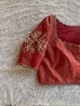 pure silk hand embroidery blouse /saree maggam blouse/red zardosi blouse/maroon red hand embroidered blouse/tissue red mix and match blouse