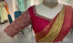 pure silk hand embroidery blouse/modern saree maggam blouse/red zardosi blouse/wedding hand embroidered blouse/red bridal ready made blouse
