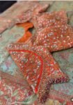 pure silk hand embroidery bridal blouse/ maggam blouse/bridal zardosi blouse/orange hand embroidered blouse/heavy embroidery wedding blouse
