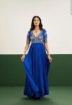 Anarkali suit usa/hand embroidery anarkali kurta/blue anarkali dress/elbow sleeves dress anarkali/Indian dresses/royal blue anarkali kurta