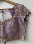 pure silk hand embroidery blouse/lavend heavy maggam blouse/lavender zardosi blouse/wedding hand embroidered blouse/bridal ready made blouse
