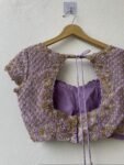 pure silk hand embroidery blouse/lavend heavy maggam blouse/lavender zardosi blouse/wedding hand embroidered blouse/bridal ready made blouse