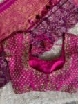 pure silk hand embroidery blouse/pink heavy maggam blouse/hot pink zardosi blouse/wedding hand embroidered blouse/bridal ready made blouse