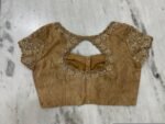 Hand Embroidered Zardosi Silk Blouse: Light Gold Maggam Work,tissue gold blouse,mix and match blouses,42 size blouses,plus size blouses USA
