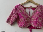 pure silk hand embroidery bridal blouse/pink maggam blouse/bridal zardosi blouse/wedding hand embroidered blouse/pinheavy embroidery blouse