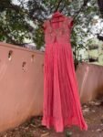 Peach Anarkali suit usa/anarkali kurta elbow sleeve/peach short sleeve anarkali/peach dress anarkali/Indian dresses/peac anarkali suit set