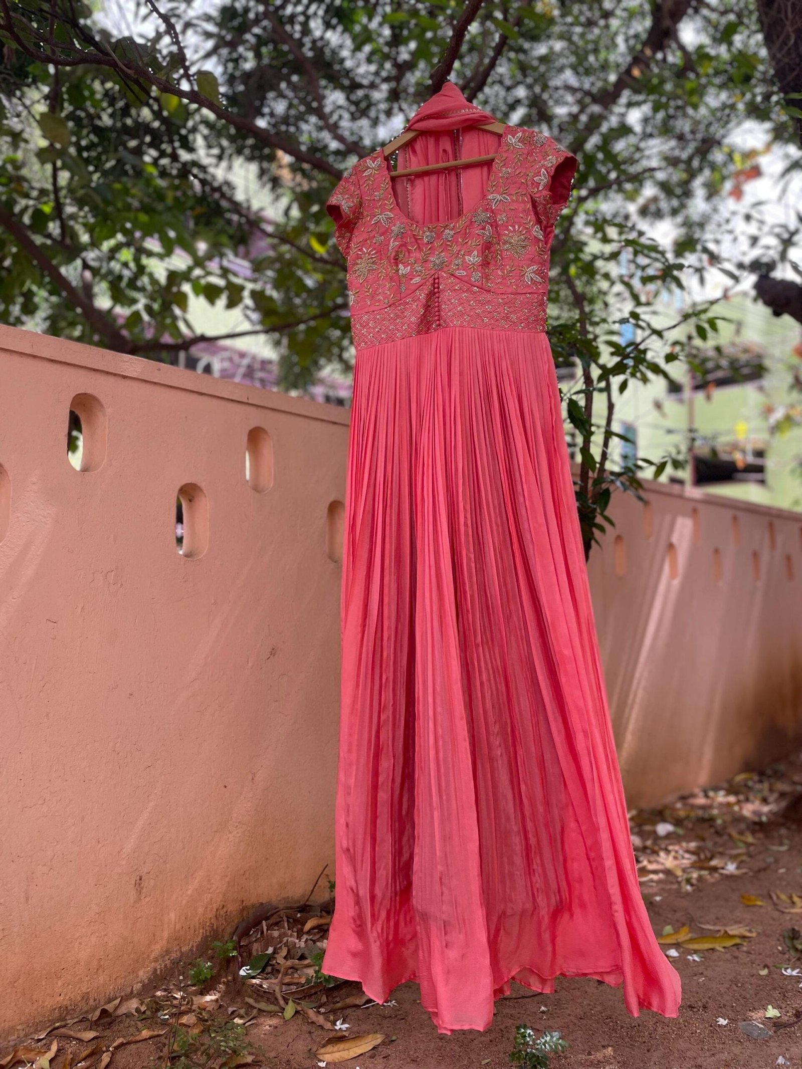 Peach Anarkali suit usa/anarkali kurta elbow sleeve/peach short sleeve anarkali/peach dress anarkali/Indian dresses/peac anarkali suit set