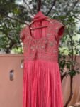 Peach Anarkali suit usa/anarkali kurta elbow sleeve/peach short sleeve anarkali/peach dress anarkali/Indian dresses/peac anarkali suit set