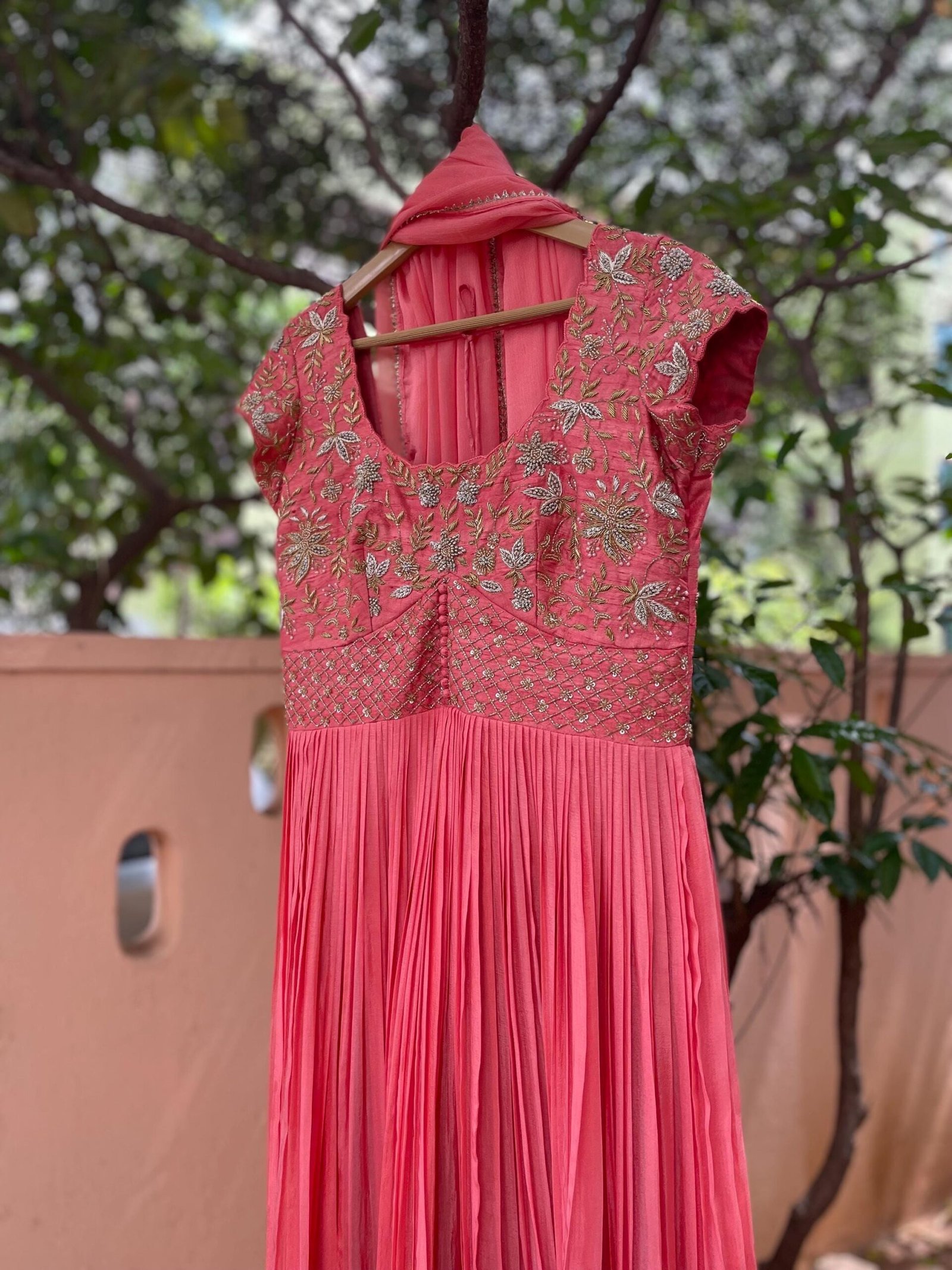 Peach Anarkali suit usa/anarkali kurta elbow sleeve/peach short sleeve anarkali/peach dress anarkali/Indian dresses/peac anarkali suit set