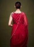 Anarkali suit usa/anarkali red kurta short sleeve/dark red Indian anarkali/ruby red anarkali/heavy hand embroidered anarkali with dupatta