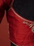 pure silk hand embroidery blouse/saree maggam blouse/maroon red raw silk zardosi blouse/hand embroidered blouse/ready made blouse zardosi/