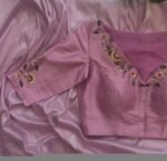 Pure silk hand embroidery blouse/saree maggam light pink blouse /pink saree blouse/ hand embroidered blouse / pink ready made blouse zardosi