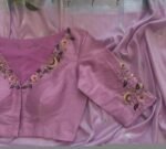 Pure silk hand embroidery blouse/saree maggam light pink blouse /pink saree blouse/ hand embroidered blouse / pink ready made blouse zardosi