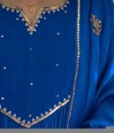 Hand Embroidered Anarkali Dress: Royal blue Indian Suit with Dupatta, blue Indian kurta,indian kurta set , blue anarkali kurta,kurta dupatta