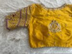 pure silk hand embroidery blouse/saree maggam yellow blouse/yellow blouse/heavy hand embroidered blouse/ready made blouse zardosi/voggish us