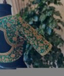pure silk heavy hand embroidery blouse /bridal green maggam blouse/green zardosi blouse/hand embroidered blouse/green wedding ready blouse