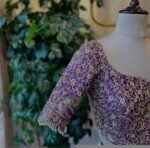 pure silk hand embroidery bridal blouse/ maggam blouse/purple bridal zardosi blouse/hand embroidered blouse/heavy embroidery wedding blouse