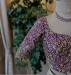 pure silk hand embroidery bridal blouse/ maggam blouse/purple bridal zardosi blouse/hand embroidered blouse/heavy embroidery wedding blouse