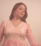 Anarkali suit usa/pink anarkali kurta elbow sleeve/peach heavy anarkali/light peach anarkali/heavy hand embroidered anarkali with dupatta us