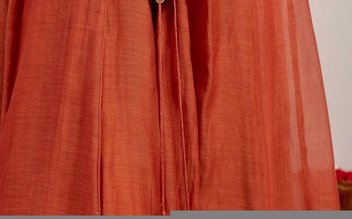 Hand embroidered orange Anarkali with dupatta/orange anarkali suit set/anarkali dupatta USA/Indian dresses/chanderi anarkali dress dupatta