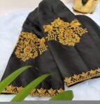 pure silk hand embroidery blouse/black maggam blouse/raw silk zardosi blouse/hand embroidered blouse/ready made blouse zardosi/mix and match