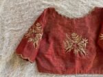 pure silk hand embroidery blouse /saree maggam blouse/red zardosi blouse/maroon red hand embroidered blouse/tissue red mix and match blouse