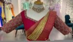 pure silk hand embroidery blouse/modern saree maggam blouse/red zardosi blouse/wedding hand embroidered blouse/red bridal ready made blouse