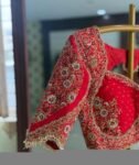 pure silk hand embroidery bridal blouse/ maggam blouse/red bridal zardosi blouse/red hand embroidered blouse/heavy embroidery wedding blouse