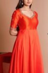 Orange Anarkali suit usa/anarkali red kurta full sleeve/ orange full sleeve anarkali/red dress anarkali/Indian dresses/orange red anarkali