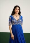 Anarkali suit usa/hand embroidery anarkali kurta/blue anarkali dress/elbow sleeves dress anarkali/Indian dresses/royal blue anarkali kurta