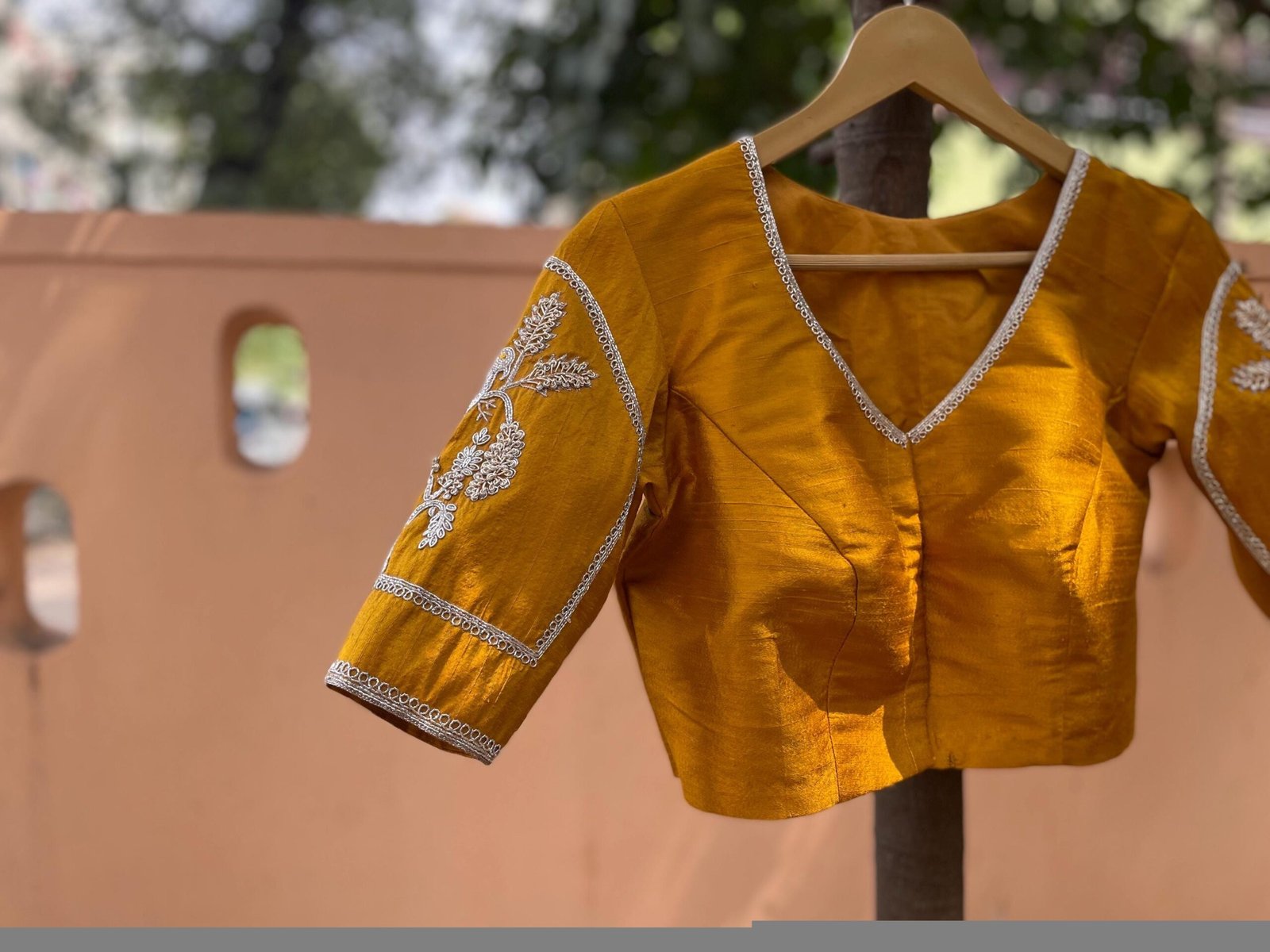 Hand Embroidered Zardosi Silk Blouse: Mustard Yellow Saree Top,handwork saree blouse , pure silk hand work blouse, mix and match blouses usa