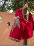 Red Silk Saree Blouse: Hand Embroidered Zardosi Maggam Work, red mix and match blouse,handwork blouses,bird work blouse,plus size blouses us