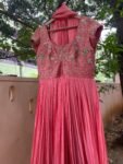 Peach Anarkali suit usa/anarkali kurta elbow sleeve/peach short sleeve anarkali/peach dress anarkali/Indian dresses/peac anarkali suit set