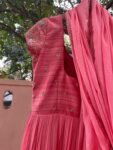 Peach Anarkali suit usa/anarkali kurta elbow sleeve/peach short sleeve anarkali/peach dress anarkali/Indian dresses/peac anarkali suit set