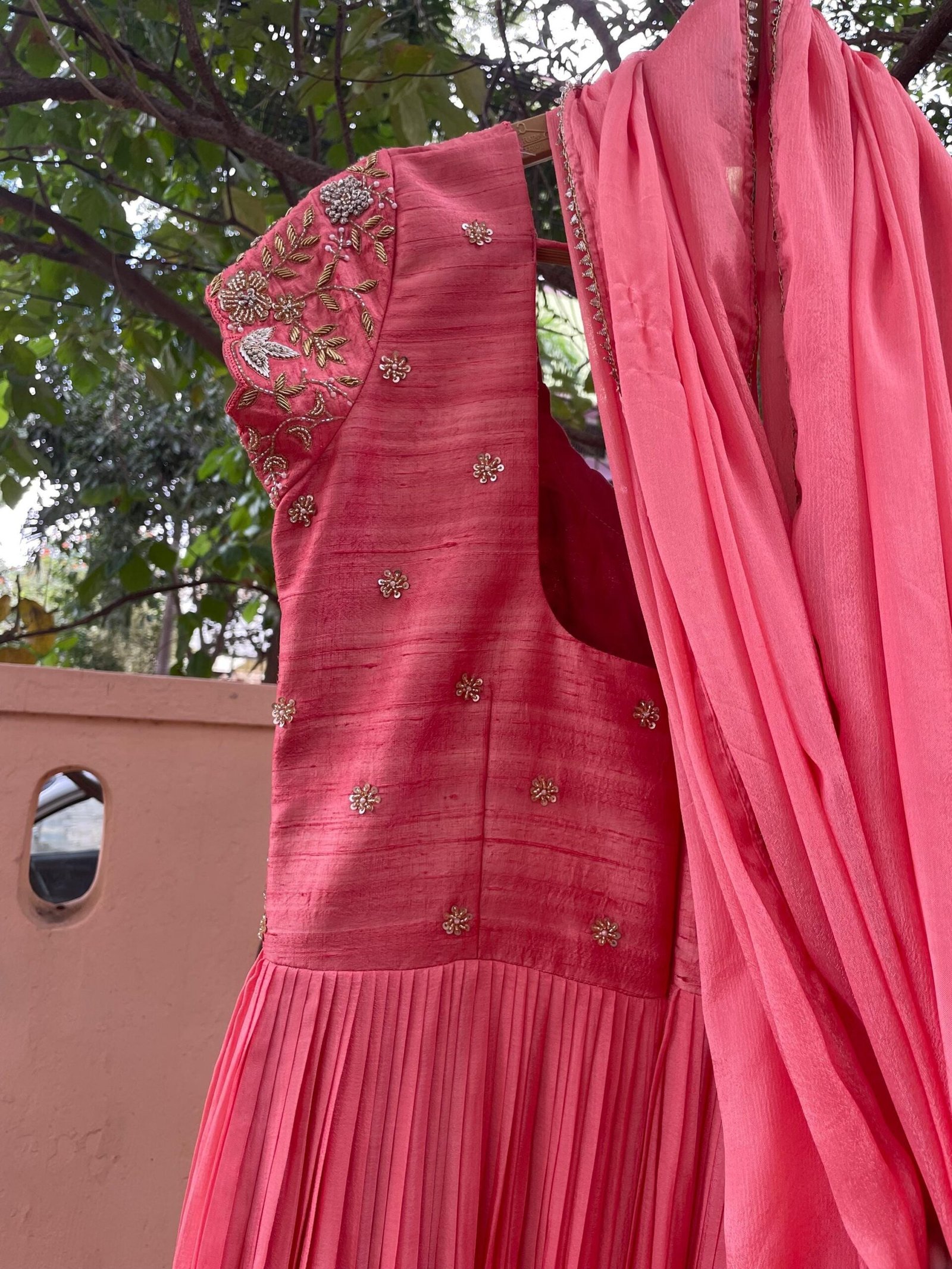 Peach Anarkali suit usa/anarkali kurta elbow sleeve/peach short sleeve anarkali/peach dress anarkali/Indian dresses/peac anarkali suit set