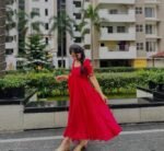 Hand embroidered Anarkali with dupatta/straight kurta suit set/red kurta with dupatta USA/Indian dresses/red kurta set with pant dupatta usa