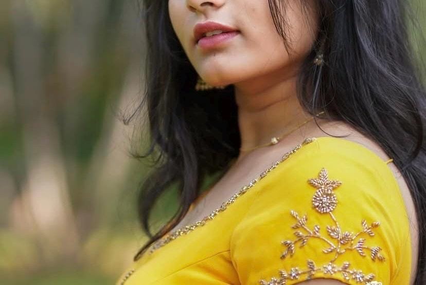 Hand embroidered Anarkali with scallop dupatta/yellow anarkali suit/georgette anarkali dupatta USA/ Indian dresses/anarkali dupatta set usa