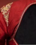 pure silk hand embroidery blouse/saree maggam blouse/maroon red raw silk zardosi blouse/hand embroidered blouse/ready made blouse zardosi/