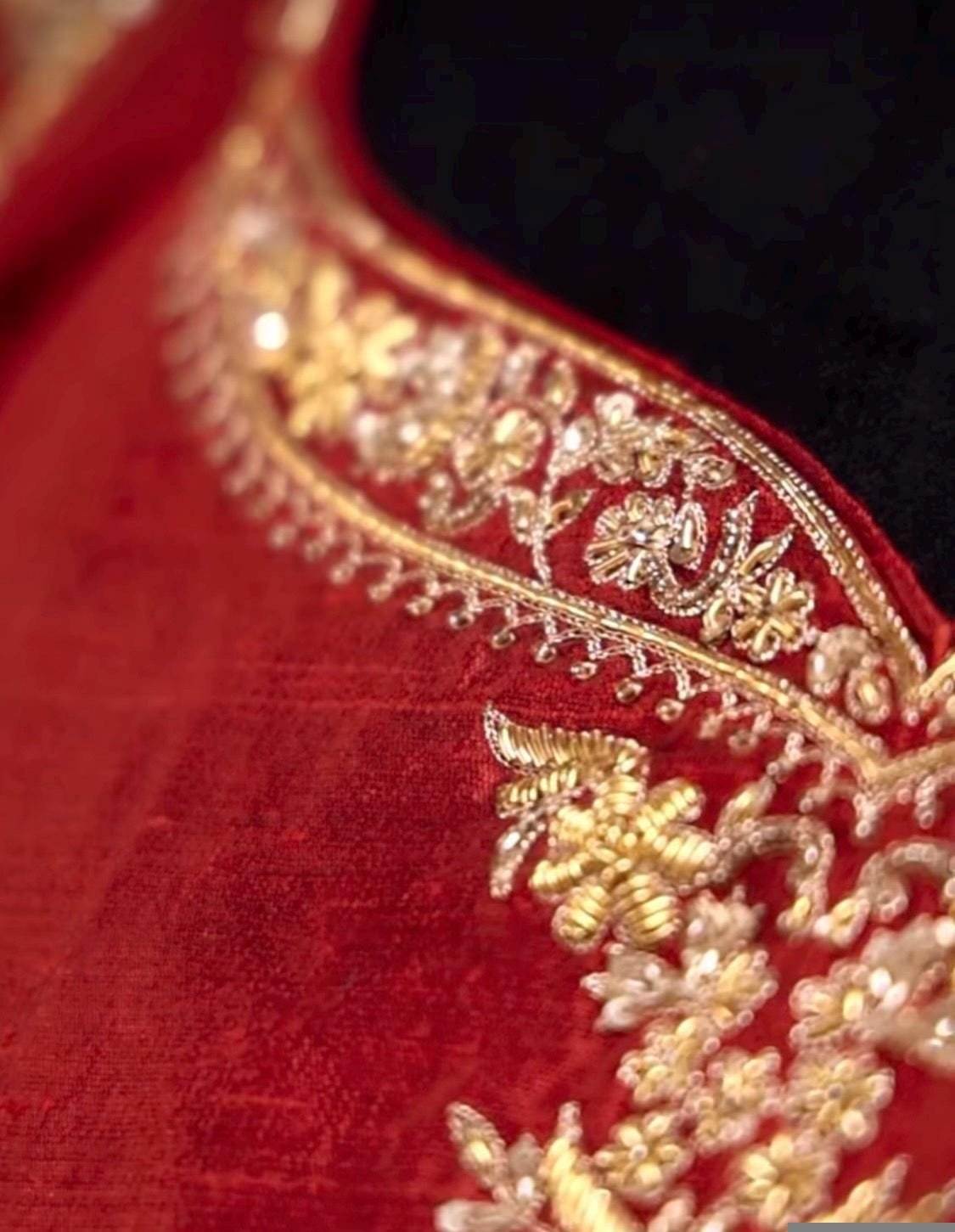 pure silk hand embroidery blouse/saree maggam blouse/maroon red raw silk zardosi blouse/hand embroidered blouse/ready made blouse zardosi/