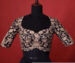 pure silk hand embroidery bridal blouse/ maggam blouse/black heavy embroideryblouse/ hand embroidered blouse/heavy embroidery wedding blouse