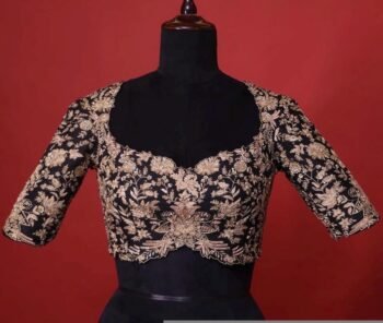 pure silk hand embroidery bridal blouse/ maggam blouse/black heavy embroideryblouse/ hand embroidered blouse/heavy embroidery wedding blouse
