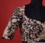 pure silk hand embroidery bridal blouse/ maggam blouse/black heavy embroideryblouse/ hand embroidered blouse/heavy embroidery wedding blouse