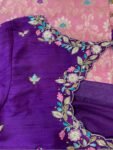 pure silk hand embroidery blouse/ saree maggam blouse/purple zardosi blouse usa/hand embroidered moderblouse/ ready made blouse zardosi usa