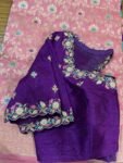pure silk hand embroidery blouse/ saree maggam blouse/purple zardosi blouse usa/hand embroidered moderblouse/ ready made blouse zardosi usa