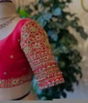pure silk hand embroidery bridal blouse/ maggam blouse/red bridal zardosi blouse/red hand embroidered blouse/heavy embroidery wedding blouse