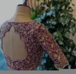pure silk hand embroidery bridal blouse/ maggam blouse/purple bridal zardosi blouse/hand embroidered blouse/heavy embroidery wedding blouse
