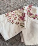 pure silk hand embroidery blouse /cream maggam blouse /raw silk zardosi blouse / multicolor chand embroidered blouse/ready handwork blouse