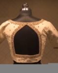 pure silk hand embroidery blouse/cream saree maggam blouse/raw silk zardosi blouse/hand embroidered blouse/cream ready made blouse zardosi