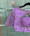 Lavender Hand Embroidered Silk Blouse: Zardosi Maggam Work,lavender blouse,mix and match blouse,plus size blouse,lavender hand work blouse