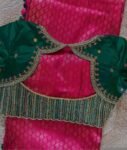 Hand Embroidered Zardosi Silk Blouse: Mehendi Green Maggam Work,bottle green blouse,green maggam blouse,handwork blouse, mix and match blous